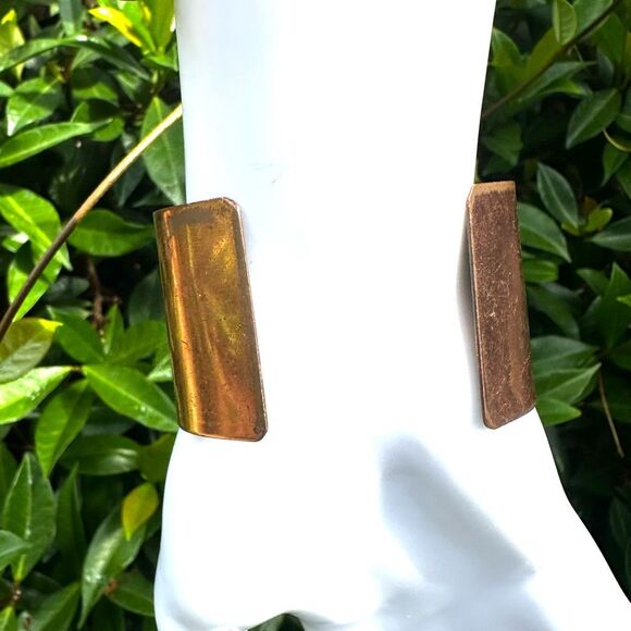 Copper leaf wide cuff bracelet - Picture 3 of 9